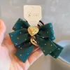 Headwear Hair Accessories 12 Pairs/Lot Gold Foil Corduroy Bow Hair Clips For Christmas Holiday Baby Handtied Bow Hair Ties Girls Hair Accessories 231118