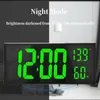 Wall Clocks 16Inch Digital Clock With Remote Control Temperature Humidity Night Mode Table 12/24H Electronic Wall-mount LED