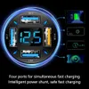 2Pcs Car Charger 66W Super Fast Charging with USB C&QC 3.0(Voltmeter&LED Lights) Universal Quick Charge for 12-24V