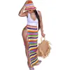 HBP Hand Crochet Swimwear Women's Tassel Maxi jupes Fomes Fashion Sexy Side High Split Tree Long Beach Cover Ups Casual Pupiot