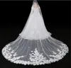 Brautschleier 2023 Kathedralenschleier für Hochzeitskleid 3D-Blumen, weicher Tüll, weißes Elfenbein, eine Schicht mit Kamm, 5 Meter auf Lager