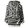 Dames hoodies 2023 dames luipaard afdrukken sweatshirt sweatshirt winter warme jas ritszakken zakken jas met lange mouwen uit het kader