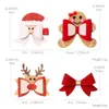 Huvudbonadstillbehör Små Santa Gingerbread Reindeer Hair Clips Barrettes Söt semester Jul hårtillbehör för flickor barn 231118