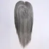 High Quality European Human Hair Fine Monofilament Topper for Hair Loss Solutions Salt and Pepper Hair Piecescustom 20day about 3x5" middle part