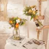 Dekorative Blumen Weißer Baumwollstrahl Künstliche Fabrik Grünpflanze Großhandel Hochzeit Home Tischdekoration INS Wind Seidenblume