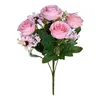 Decorative Flowers Faux Rose Fine Texture False Roses Table Centerpieces Artificial