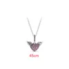 White Copper Pandoras New Year of the Closely Inlaid Angel Wings Hand Painted Fashion Luxury Classic Designer Necklace for Women Valentine's Jewelry Gift wholesale