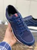 Słynne mężczyźni Fly Block Buty Casual Buts Sneakers Włochy Oryginały Elastyczne opaski niskie blaty Czarne niebieskie Cowhide Designer Fantasy Lekkie atletyczne buty UE 38-46