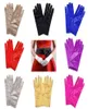 1PC Girl Lady Satin Short Finger Wrist Gloves Smooth Evening Party Formal Prom Costume Stretch Gloves Red White Etiquette Glove8533128