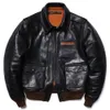 Мужская искусственная кожа Classic A2 Type Высококачественная двухцветная куртка из конской кожи из натуральной кожи ВВС Vintage Colth Мотоциклетное пальто в стиле ретро 231118