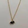 Pendentif Colliers Mignon Émail Petit Éléphant Forme Charme Collier De Mode Or Couleur Cuivre Chaîne En Acier Clavicule Collier Ras Du Cou Bijoux