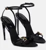 Sandali da donna di lusso estivi Scarpe Ava Cinghie incrociate in raso impreziosite da cristalli Sandali gladiatore Festa da sposa Tacchi alti da donna EU35-43