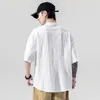 Erkekler Hip Hop Erkek Sokak Giyim Keten Tişörtleri Sıradan 2023 Yaz Kısa Kollu Siyah Beyaz Tshirt Tees Büyük boy 5xl gömlek