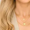 Anhänger Halsketten Hochwertige Goldfarbe Edelstahl 12 Sternzeichen Quadrat Konstellation Halskette Für Frauen Tranish Kostenloser Schmuck GiftPendant