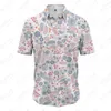 Men's Dress Shirts Summer Men's Short Sleeve Shirt Button Lined Cardigan Top Casual 3D Print Plus Size Light Fragmented Flowers Unisex