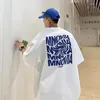 メンズTシャツは、特大のヘビー級のコットンTシャツY2Kファッションハイストリートカップル汎用服をトップス