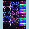 Autres Fournitures De Fête D'événement Led Light Up Lunettes Lapin Chat Oreille Couronne Bandeau Néon Mardi Gras Volets Rougeoyants Lunettes Anniversaire We Dhr3F