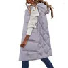 Kamizelki damskie 2023 jesień zima ciepła bawełniana kamizelka moda szczupła z kapturem kobiet kamizelka kurtka bez rękawów
