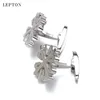 BUFF LINKS CUFFLINKS DE AÇO ANTECIMENTO DE ALTO DE POLISamento para homens do noivo de casamento Lepton Brand High Quality Party Business Cufflinks 230419