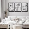 Decoratieve objecten Figurines Noordse abstracte vrouwelijke lijn ijzeren muur hangende inrichting ormant sexy dames silhouet metaal hanger Art woonkamer huisdecoratie