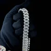 Heavy Quality Cuban Link Chain Vvs Moissanite Diamond 925 Sterling Silver White Gold Plated Chain For Men and Women