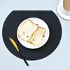 Table Mats 1set PU Placemats For Waterproof Non-Slip Insulation Leather Place Set Nordic Style Double Side Color Cup Mat