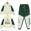 Tracksuits masculinos 30% off 23new tracksuits designer jaqueta esportiva rhude conjunto elegante casal casual combinando tamanho europeu s-xl mkfk