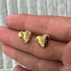 In Made Italy Hoge Spiegel Meisjes Origineel Merk Hart G Solid Stud Titanium Staal Goud Sier Rose Vrouwen Liefde graveren Oorbellen Bruiloft oud