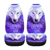 Auto -stoelbedekkingen Cool Wolfs Design Universal Front Set of 2pcs Voertuigen Interieur Decor eenvoudig te reinigen installeren voor vrouwelijke mannen