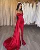 Dubai Arabic Elegant Red Mermaid Evening Dresses for Pageant Women Sweetheart Sequins Split Birthday Prom Celebrity Pageant Special Occasion Party Gowns