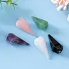 Pendant Necklaces Trendy Semi-precious Stones For Women Men Natural Crystal Hexagonal Cone Pendulum Divination Dowsing Quartz Gem Amulet