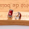 Orecchini a bottone ZHJIASHUN Argento sterling 925 Pietre preziose rosso granato naturale per gioielli da donna