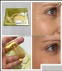 Maschere per dormire 2 pezzi / pacco 1 confezione maschera per gli occhi al collagene di cristallo d'oro di alta qualità Eyees Under Eeye Rimozione del cerchio scuro Colageno Drop Delive8631218