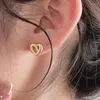 Ohrstecker Einfaches Design Silber Hohl Herz Tropfen Für Frauen Marke Mode Ohr Manschette Piercing Baumeln Ohrring Geschenk