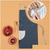 Kitchen Apron 4 Color Fashion Household Big Pocket Chef Cooking Sleeveless Aprons Japanese Milk Tea Shop Work Baking Art Clo Dhgarden Dhowg