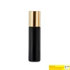 Bottiglie di profumo di olio essenziale nero opaco roll-on da 10 ml con sfera in metallo WB1994