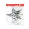 Décorations de Noël Tree Star Topper Ornement Plastique Creux Décoratif Étoiles à cinq branches pour la fête 20cm 2 2BX E1 Drop Del Dhi6G