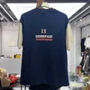 Męskie koszulki retro w stylu kampusu 11 Monogram nadruk kolorowy okrągłe szyno T-shirt T230419