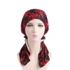Ball Caps Women Muslim Elastic Turban Print Long Tail Hat Head Scarf Wrap