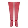 Chaussettes Sexy Wetlook bas boîte de nuit genou haute femme huile brillante Lingerie Latex bonneterie PVC cuir rouge Bla 230419