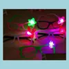 Andra evenemangsfestleveranser LED Flash Glasses Frame New Children Girl Boy Cartoon Flashing Lights Bar Decoration Christmas Kids COO DHPQC