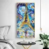 Tower of Paris van Gogh Starry Night Wall Art Płótna malowanie drukowanego wystroju domu plakaty i wydruki obraz ścienny do pokoju