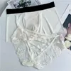 Underpants 2023 Sexy Couple Underwear Lace Panties Ice Silk Men Shorts Women Blue Love's Lingerie Boxers