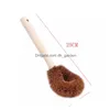 Brosses de nettoyage Naturel Noix de coco Brun Huile antiadhésive Brosse à long manche Peut accrocher le type Outil de cuisine domestique Drop Deliver Dhgarden Dhorp