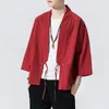 Men's Casual Shirts Kimono Samurai Costume Chinede Style Men Japanese Cardigan Summer Harajuku Jackets Cotton Men's Clothing