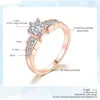 Bandringen Claw Zirconia Wedding Rings for Women Rose Gold Engagement belofte Huwelijksring voor bruids mode -sieraden groothandel R680