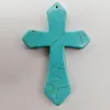 Anhänger Halsketten 84x55MM Blau Howlith Kreuz EDELSTEIN Lose Perlen Schmuck Für Frau Geschenk S267