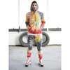 Men's Tracksuits 3 D Digital Printing To Dye The Gradient Europe And United States Men's Fleece Suit For Foreign Trade