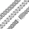 Coreano 9 mm Micro incrustaciones de circón Cadena cubana Collar Hip Hop Trend Unisex Collar Curb Link Cadenas Accesorios Night Club Iced Out Jewelry Regalos para hombres y mujeres