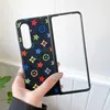 Fundas de teléfono con letras a la moda para Samsung zfold 3 funda de teléfono de tercera generación w22fold protector de pantalla plegable de piel floral f9260